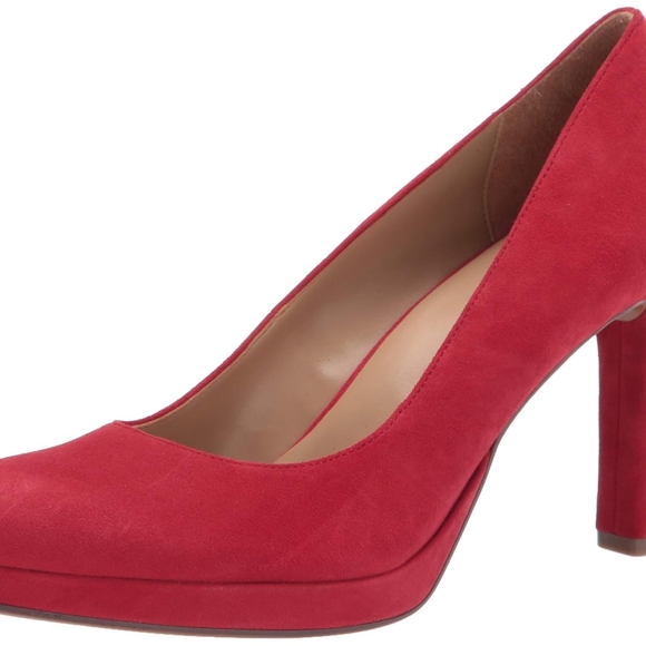 Naturalizer Teresa Hot Sauce Red Suede Heels 9N NWOB - Picture 9 of 9